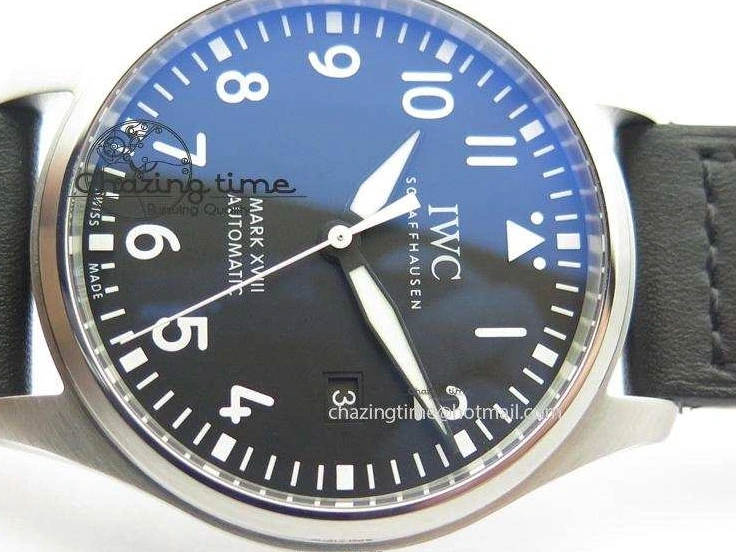 MIROTIME 0212 Mark XVIII IW327001 SS Mk Maker Best Edition Black Dial On Black Leather Strap A SunProtective 7299